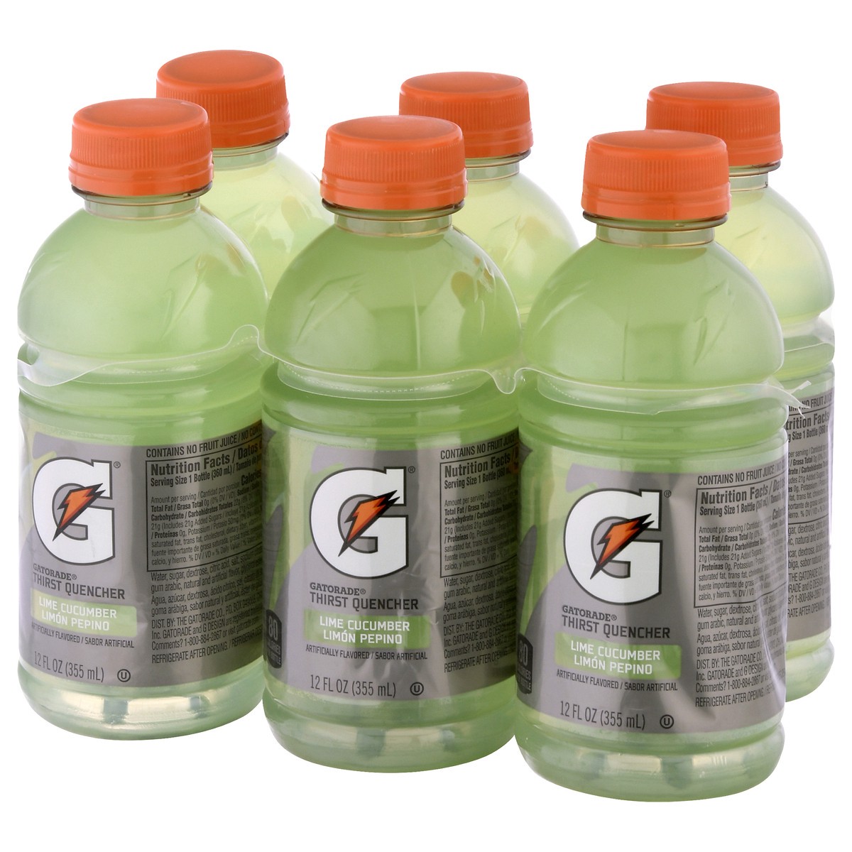 slide 10 of 10, Gatorade Thirst Quencher Lime Cucumber Artificially Flavored - 6 ct, 72 oz