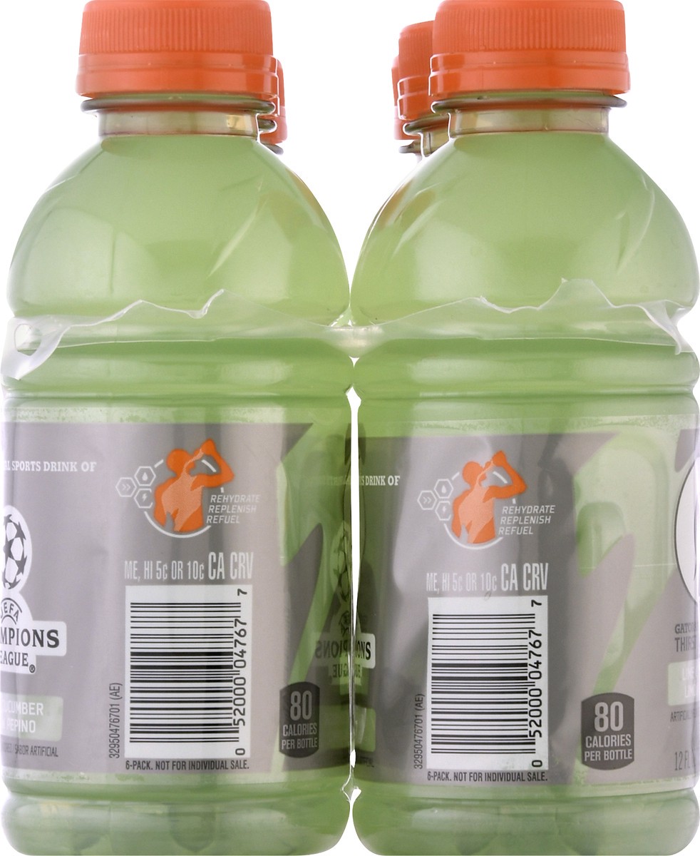slide 7 of 10, Gatorade Thirst Quencher Lime Cucumber Artificially Flavored 12 Fl Oz 6 Count, 6 ct