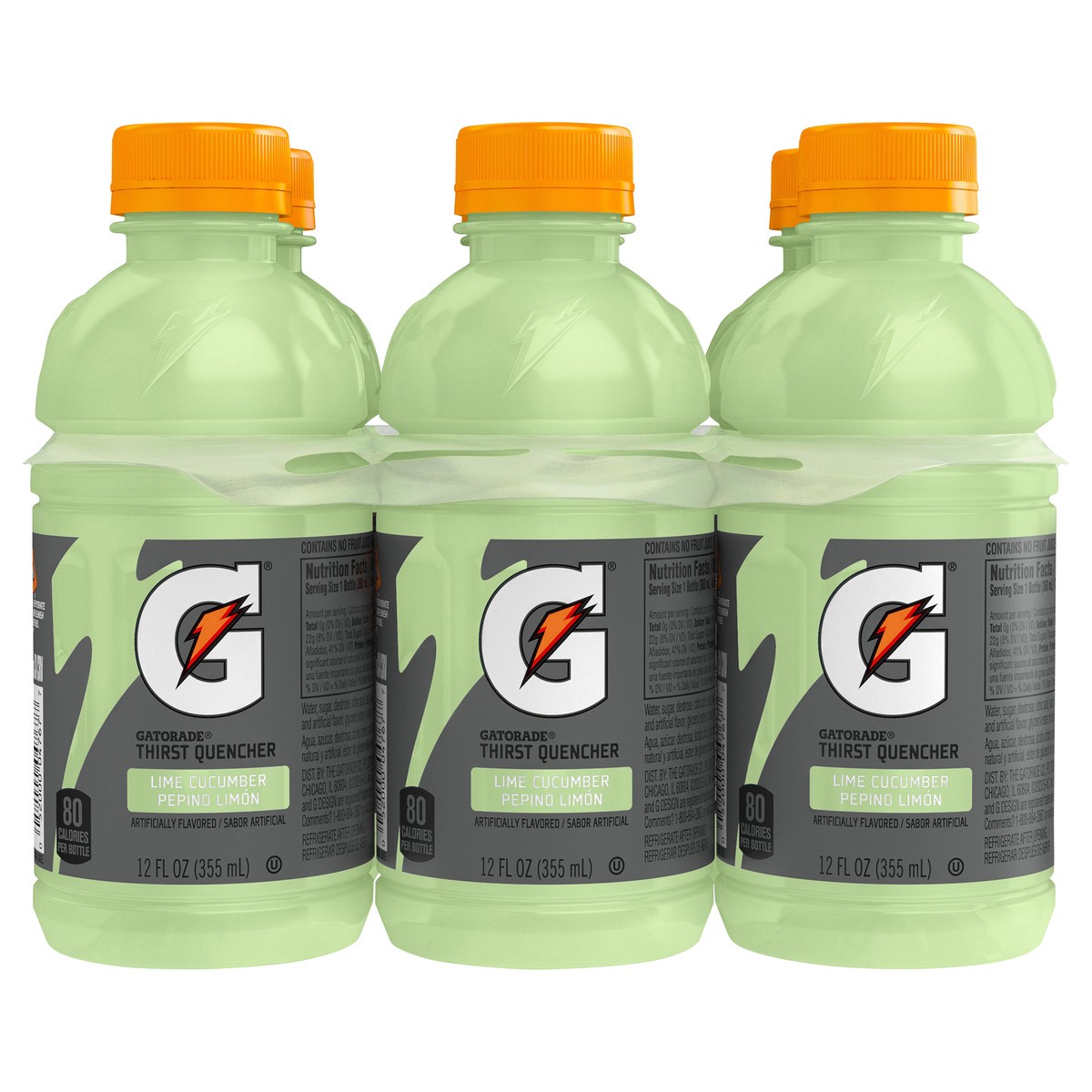 slide 1 of 10, Gatorade Thirst Quencher Lime Cucumber Artificially Flavored - 6 ct, 72 oz