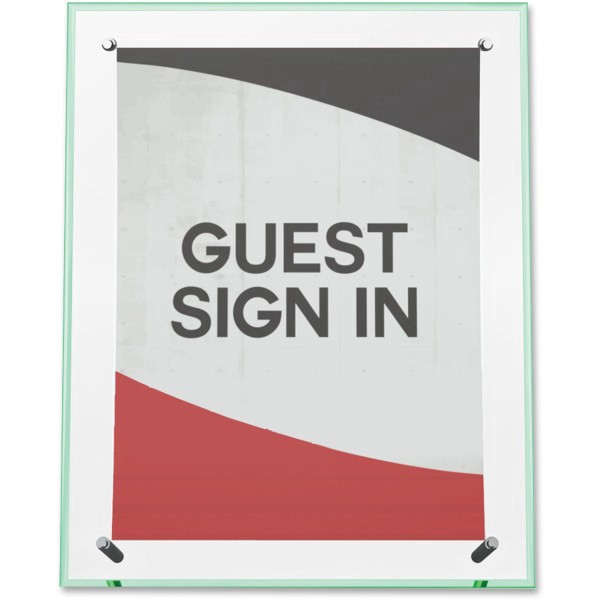 slide 10 of 10, Deflect-O Superior Image Curved Sign Holder, Clear/Green, 1 ct
