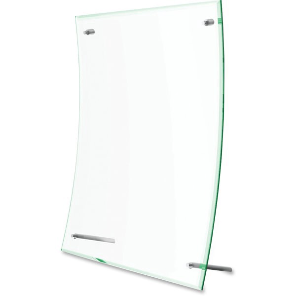 slide 3 of 10, Deflect-O Superior Image Curved Sign Holder, Clear/Green, 1 ct
