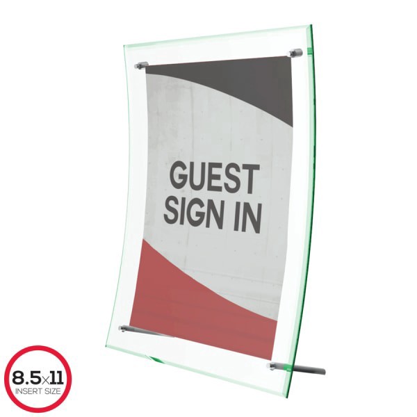 slide 6 of 10, Deflect-O Superior Image Curved Sign Holder, Clear/Green, 1 ct