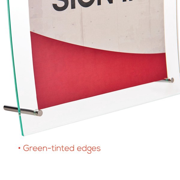 slide 5 of 10, Deflect-O Superior Image Curved Sign Holder, Clear/Green, 1 ct