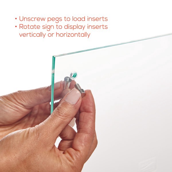 slide 7 of 10, Deflect-O Superior Image Curved Sign Holder, Clear/Green, 1 ct