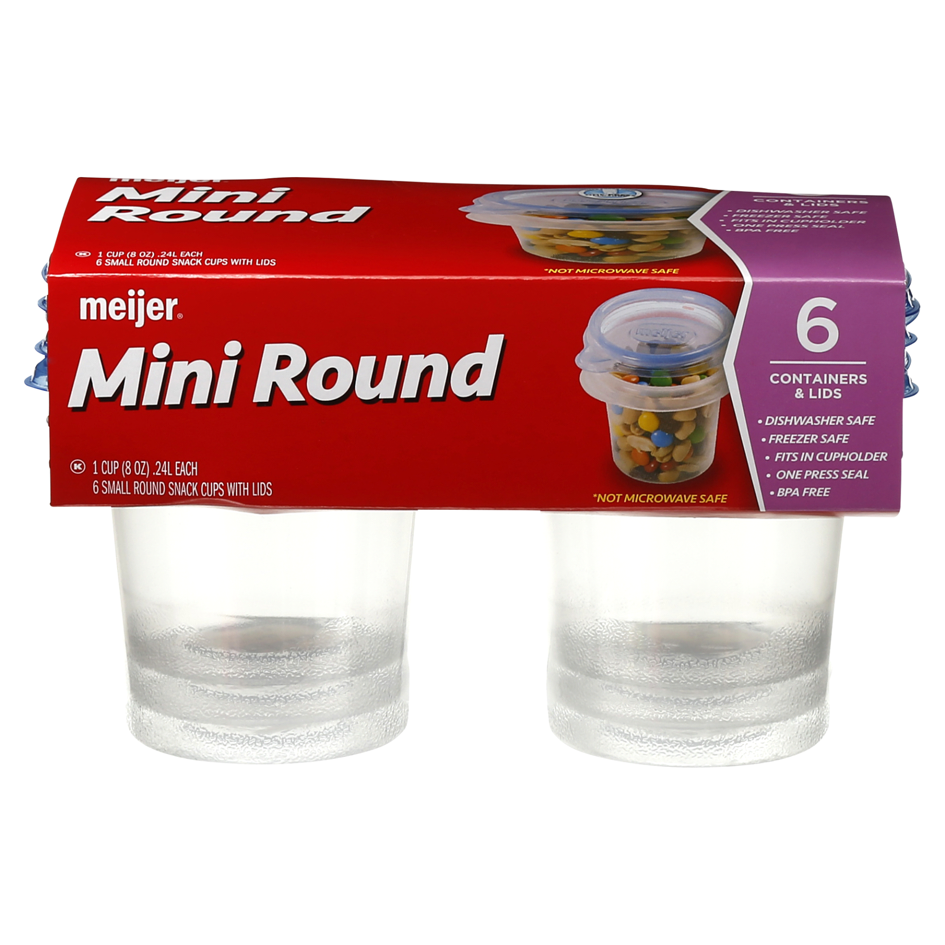 slide 1 of 5, Meijer Storage Container, Mini Round, 8 oz