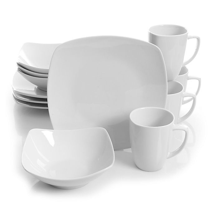 slide 1 of 1, Gibson Home Elite Zen Dinnerware Set - White, 12 ct