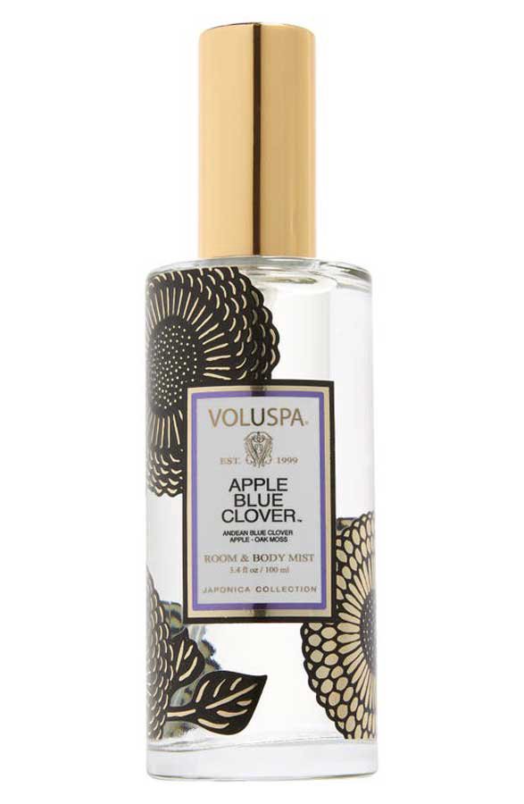 slide 1 of 1, Voluspa Apple Blue Clover Room & Body Spray, 3.4 oz