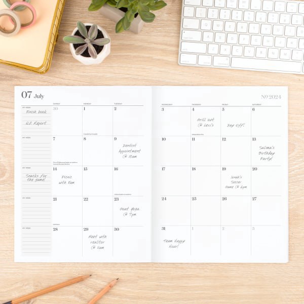 slide 6 of 10, 2024-2025 Cambridge Workstyle Monthly Academic Planner, 8-1/2"" X 11"", Mellow Frost, July 2024 To June 2025, 1606-091A-46, 1 ct