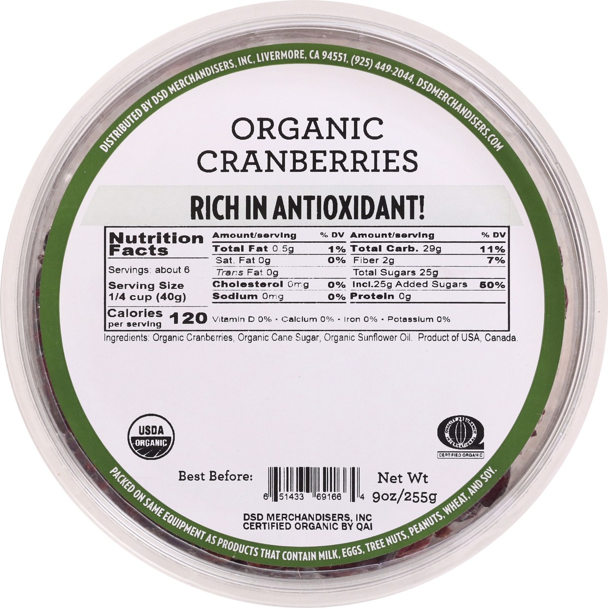 slide 5 of 12, DSD Merchandisers Organic Cranberries 9 oz, 9 oz