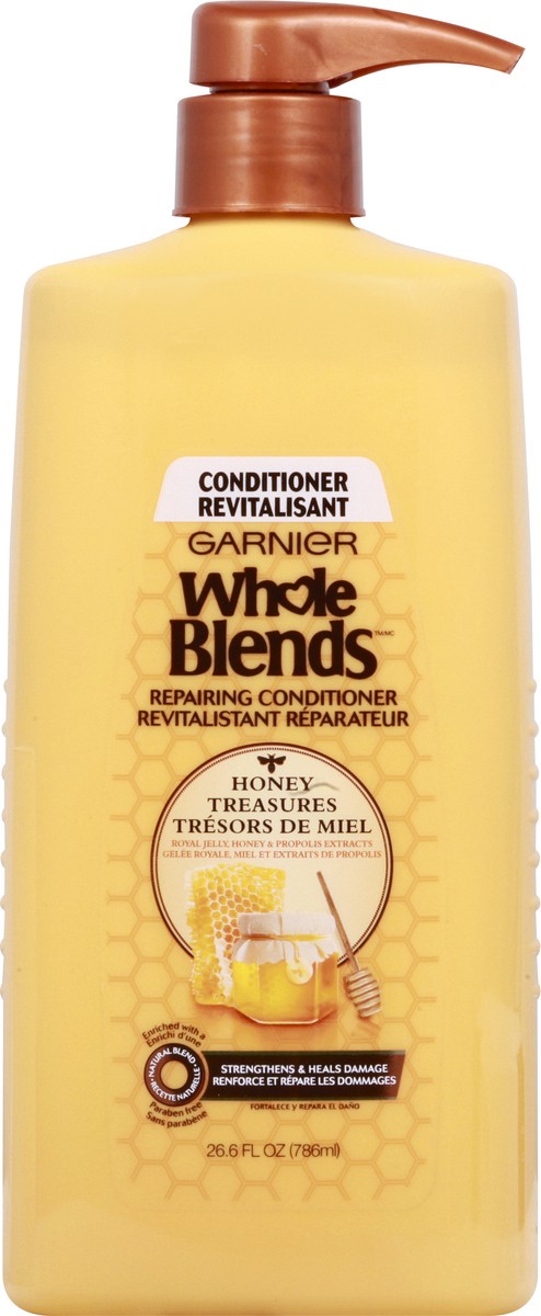 slide 1 of 9, Garnier Whole Blends Repairing Conditioner Honey Treasures for Damaged Hair - 26.6 fl oz, 26.6 oz