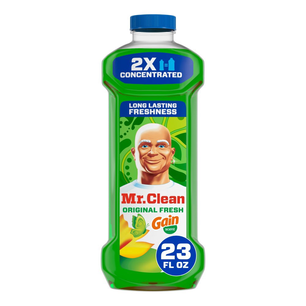 slide 1 of 1, Mr. Clean All Purpose Cleaner, Floor Cleaner for Mopping, Cleaning Liquid, Gain, 23oz, 1.43 pt