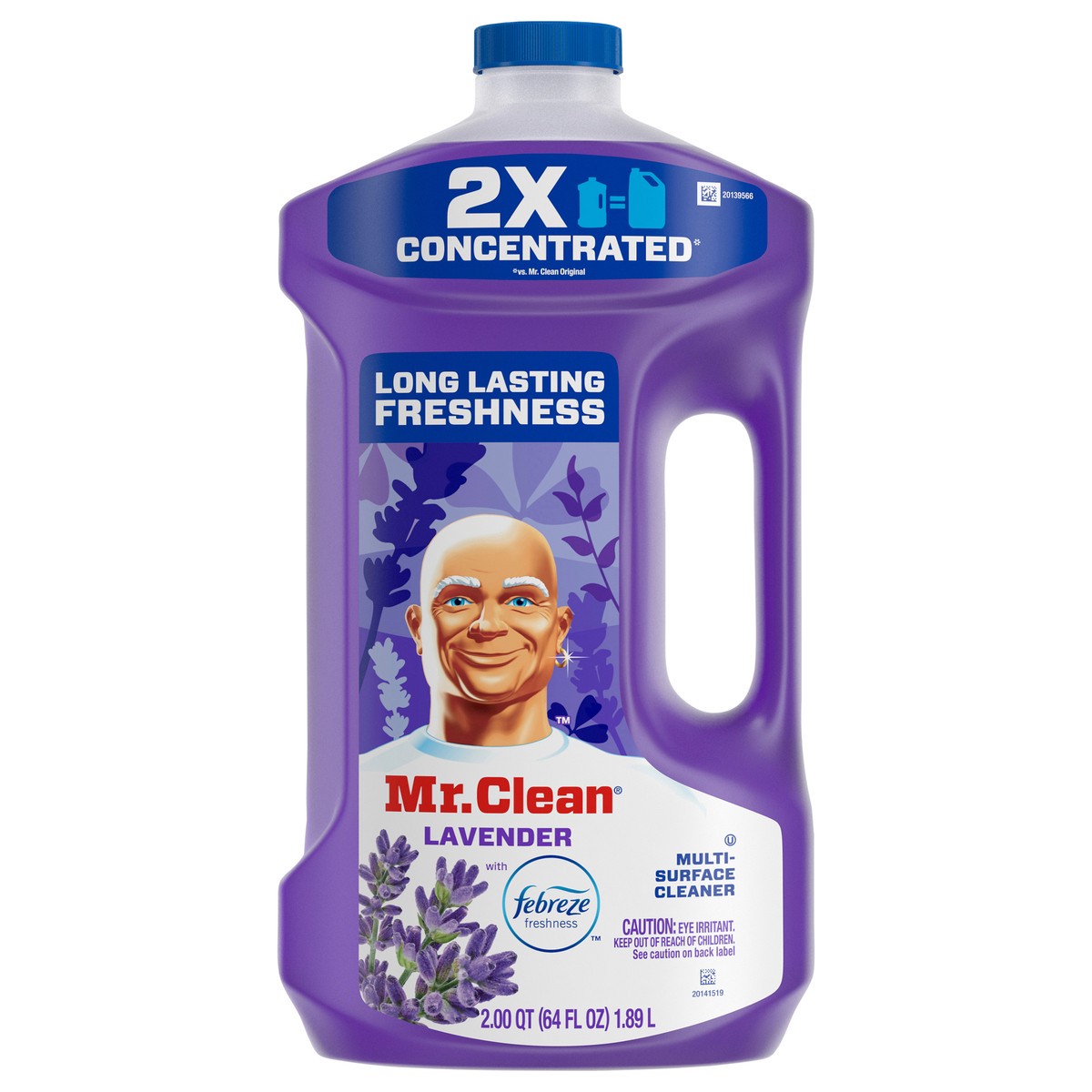 slide 2 of 6, Mr. Clean 2X Concentrated Multi Surface Cleaner with Febreze Lavender Scent, All Purpose Cleaner, 64 fl oz, 64 fl oz