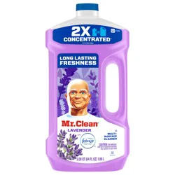 Mr. Clean 2X Concentrated Multi Surface Cleaner with Febreze Lavender Scent, All Purpose Cleaner, 64 fl oz