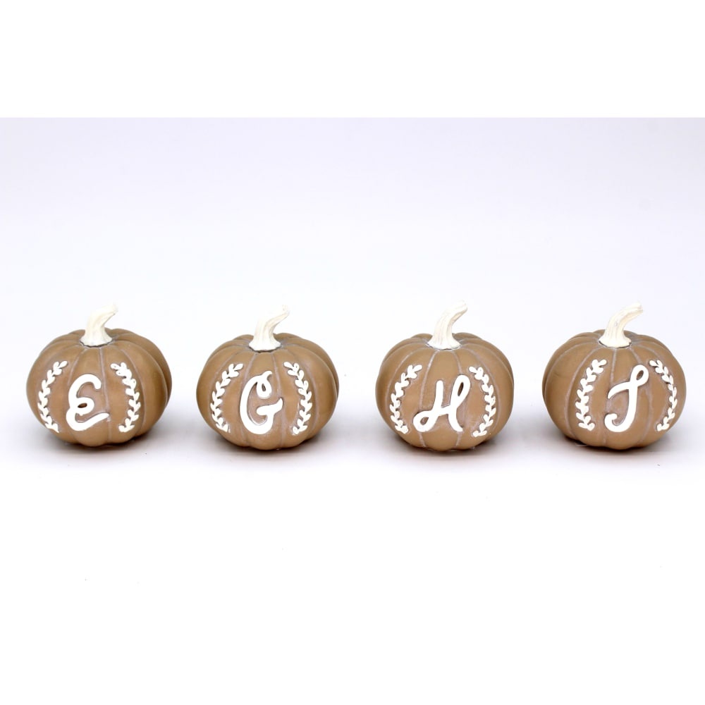 slide 1 of 1, Holiday Home Monogram Pumpkins (Eghj), 3.5 in