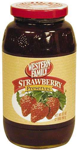 slide 1 of 1, Western Family Strawberry Preserves, 32 oz