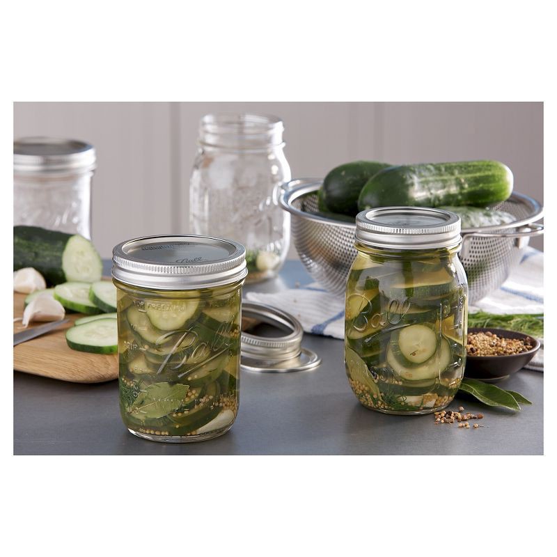 slide 4 of 5, Ball 16oz 12pk Glass Regular Mouth Mason Jar with Lid and Band, 16 oz