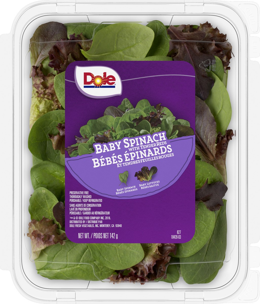 slide 2 of 3, Dole Baby Spinach With Tender Reds, 5 oz