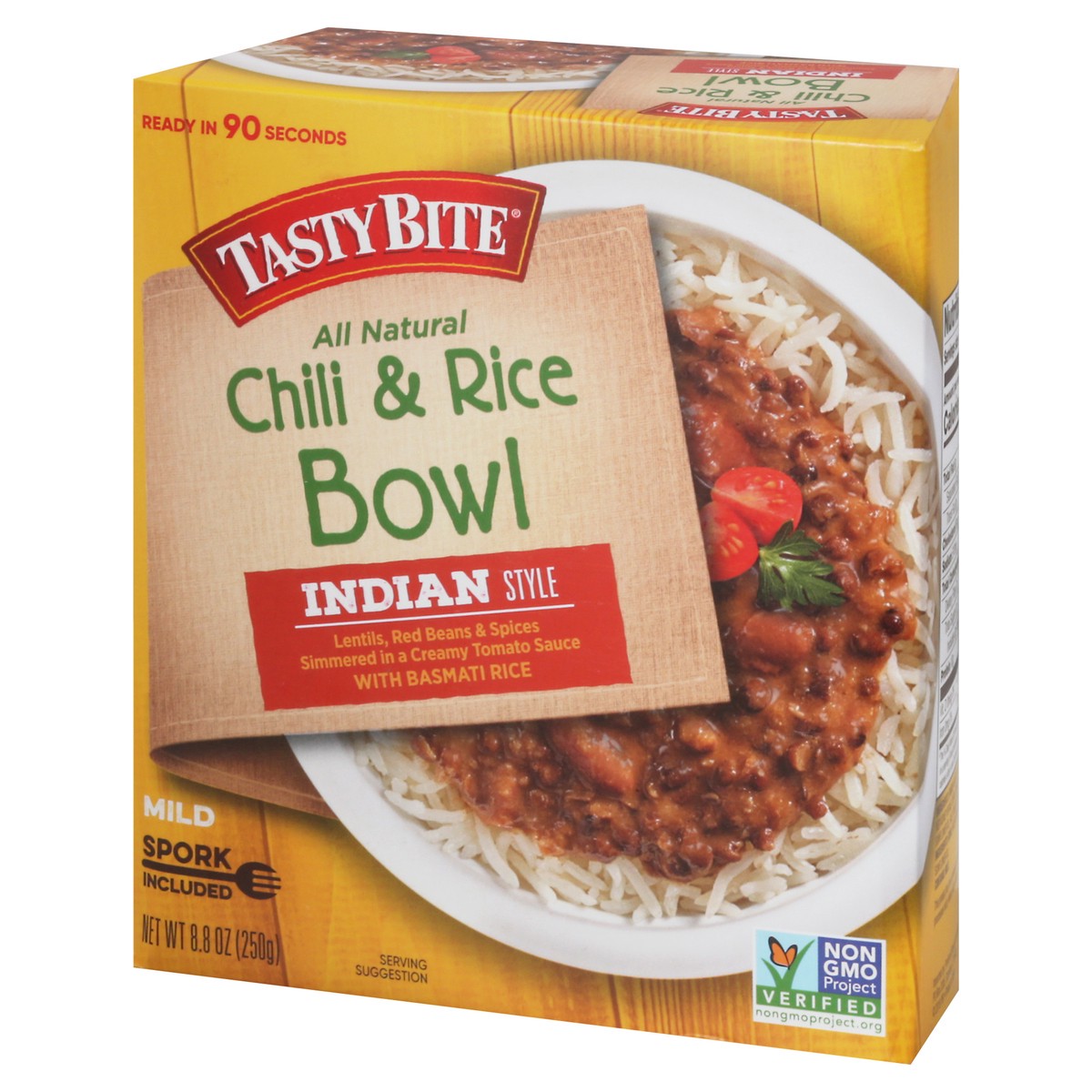 slide 3 of 9, Tasty Bite Mild Indian Style Chili & Rice Bowl 8.8 oz, 1 ct