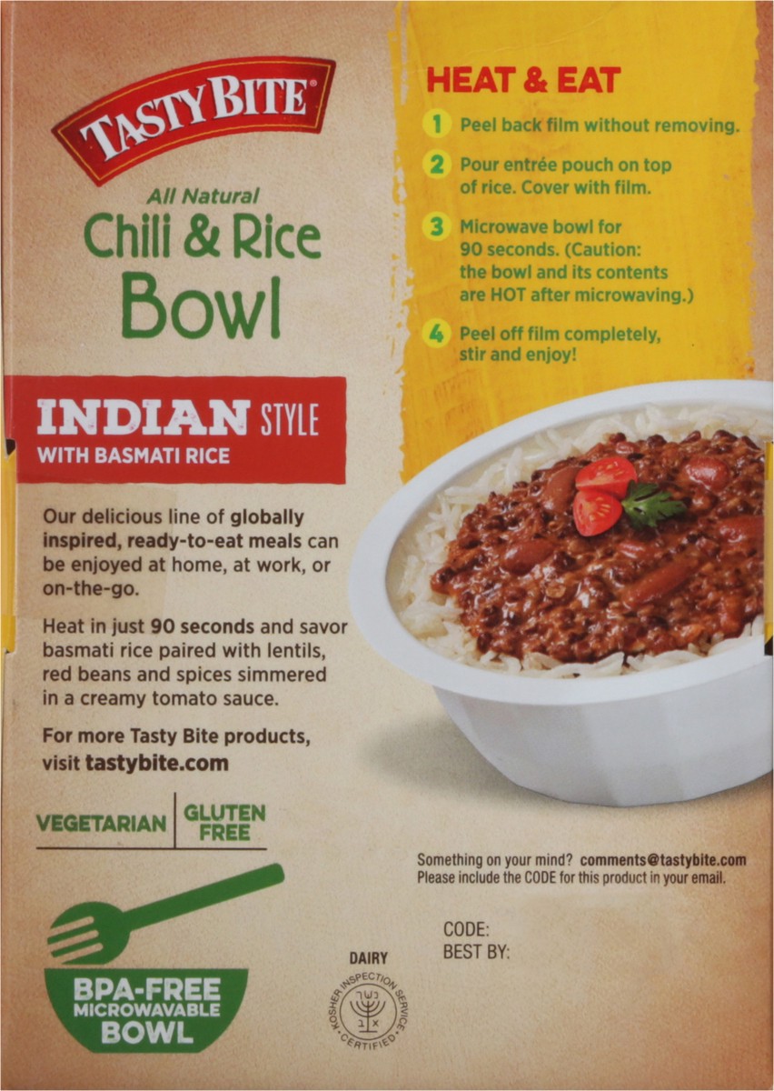 slide 5 of 9, Tasty Bite Mild Indian Style Chili & Rice Bowl 8.8 oz, 1 ct