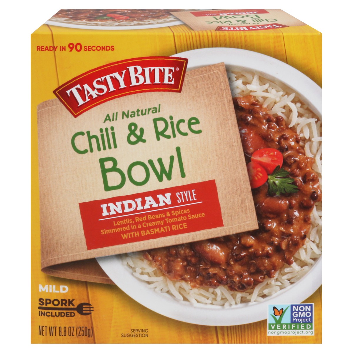 slide 1 of 9, Tasty Bite Tastybite Indian Style Chili And Rice, 8.8 oz
