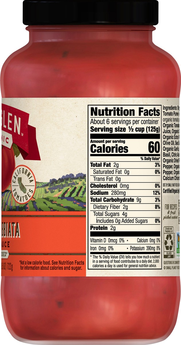 slide 8 of 9, Muir Glen Organic Spicy Arrabbiata Pasta Sauce 25.5 oz, 25.5 oz