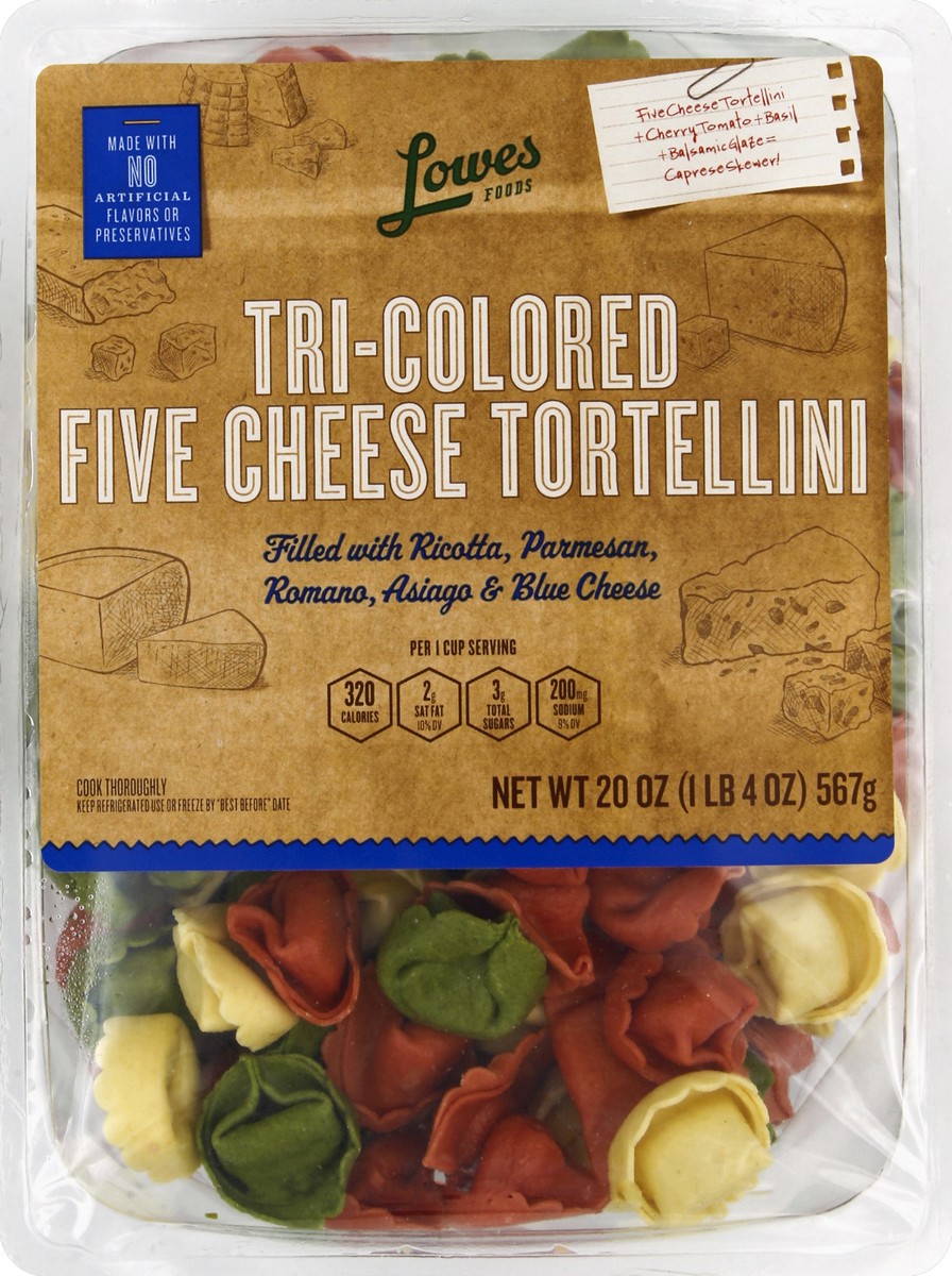 slide 2 of 5, Lowes Foods Three Cheese Tortelloni, 20 oz