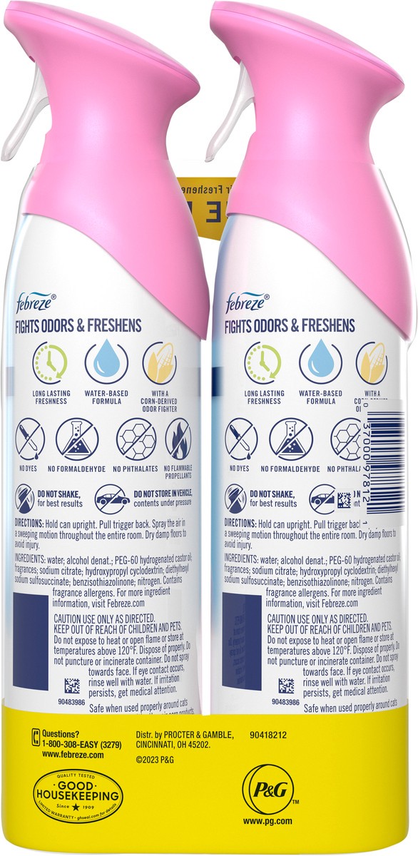 slide 4 of 5, Febreze Air Freshener Spray, Odor-Fighting Room Spray, Downy April Fresh Scent, 8.8oz, 2 Count, 2 ct