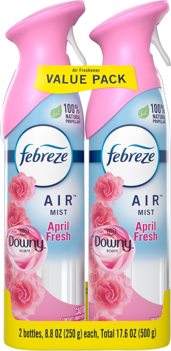 slide 2 of 5, Febreze Air Freshener Spray, Odor-Fighting Room Spray, Downy April Fresh Scent, 8.8oz, 2 Count, 2 ct