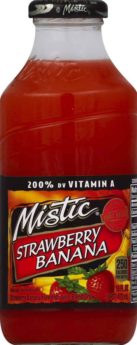 slide 2 of 4, Mistic Strawberry Banana glass bottle - 16 fl oz, 16 fl oz