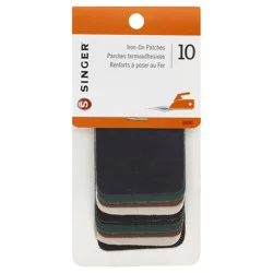 SINGER Iron-On Assorted Dark Patches - 2" x 3" Assorted Colors, 10 Count
