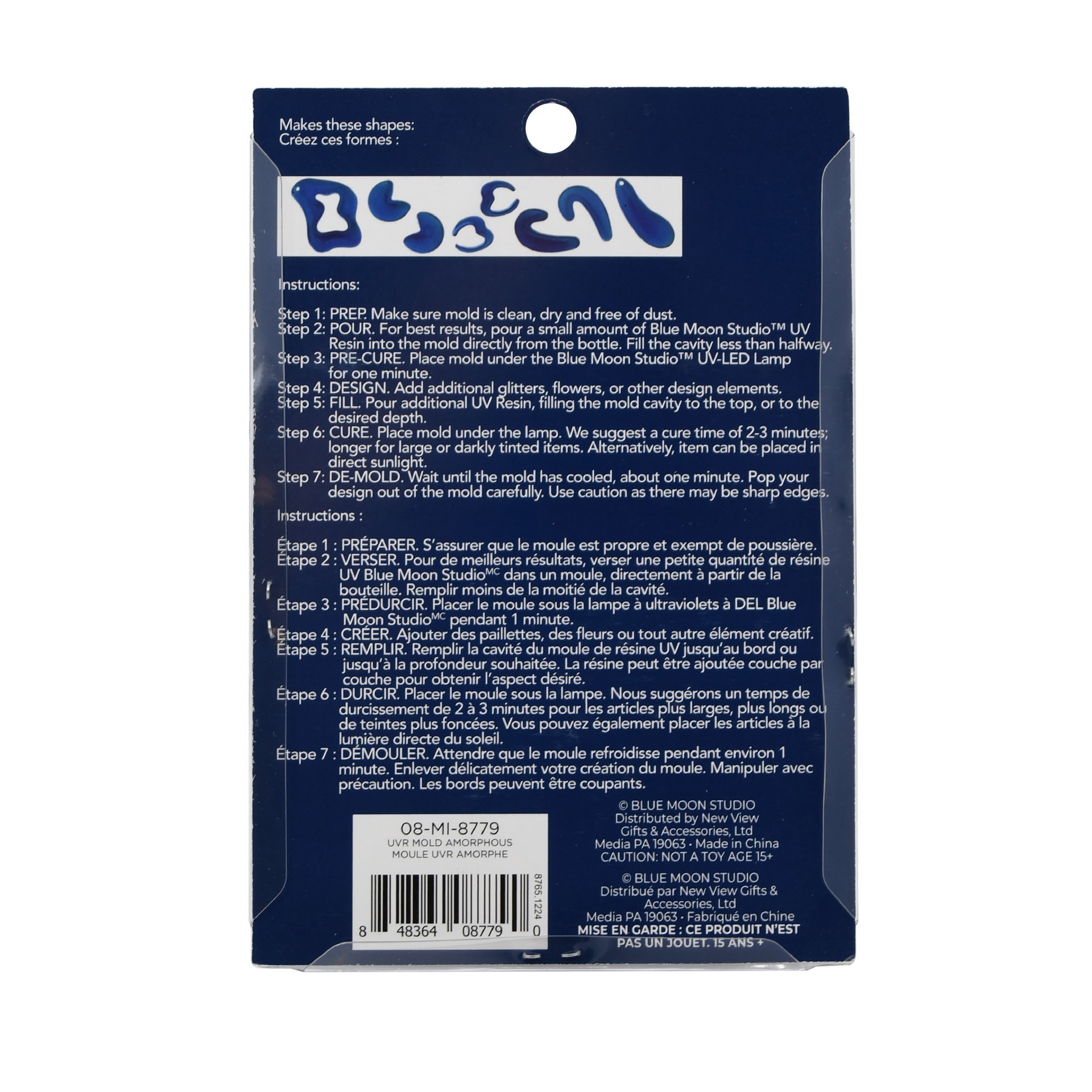 slide 3 of 5, Blue Moon Studio Uv Resin Craft Amorphous Shapes Mold, 3.15 in x 3.54 in x 0.47 in