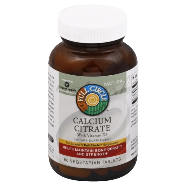 slide 1 of 1, Full Circle Market Natural Calcium Citrate Vegetarian Tablets, 60 ct