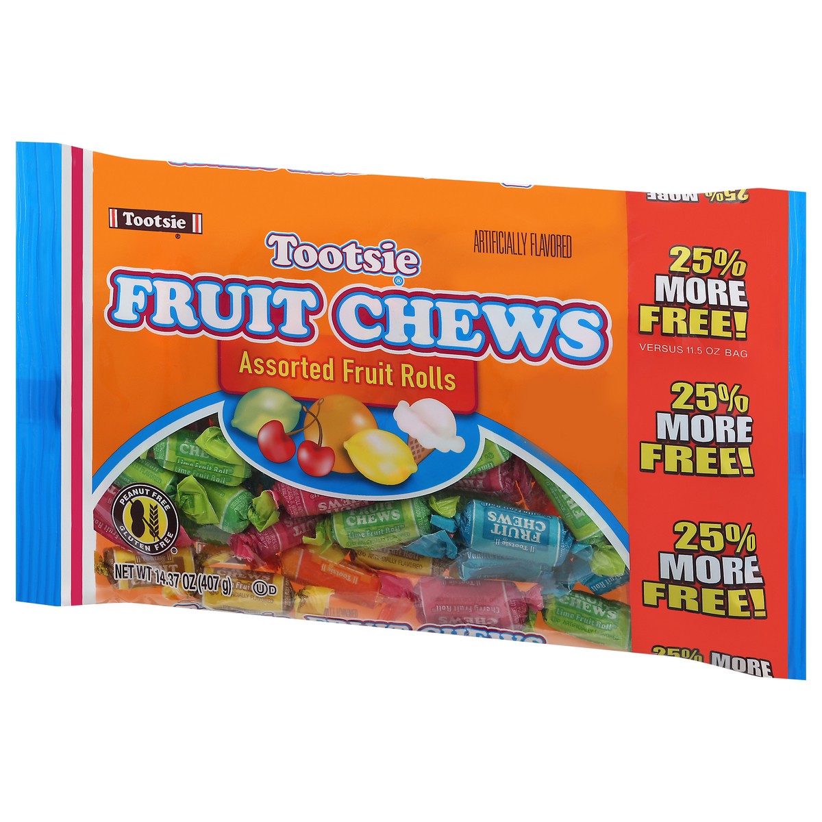 slide 6 of 9, Tootsie Fruit Chews Assorted Fruit Rolls 14.37 oz, 14.37 oz