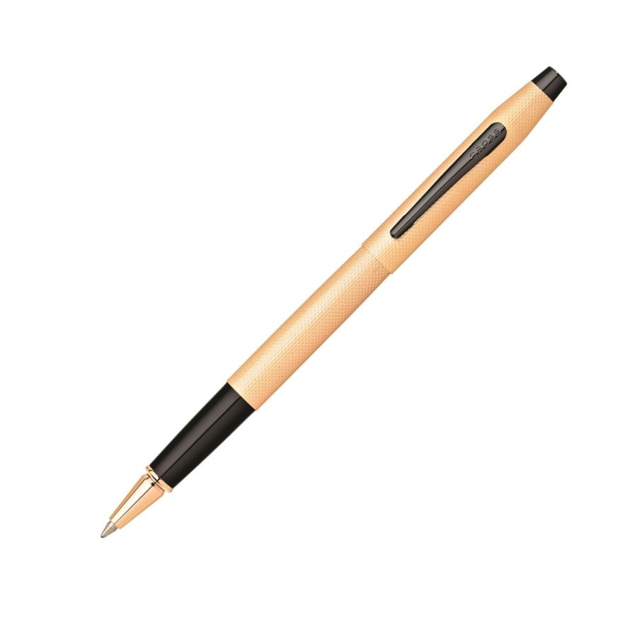 slide 3 of 3, Cross Classic Century Brushed Rollerball Pen, Medium Point, 0.7 Mm, Rose Gold Barrel, Black Ink, 1 ct