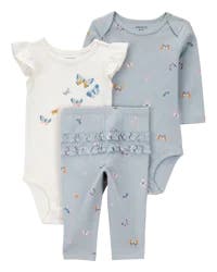Carter's Baby 3-Piece Butterfly Little Character Set, Blue, 9M