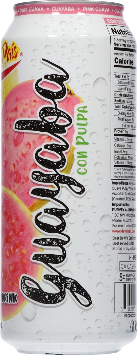 slide 12 of 12, De Mi Pais Pink Guava Juice Drink with Pulp - 16.57 fl oz, 16.57 fl oz