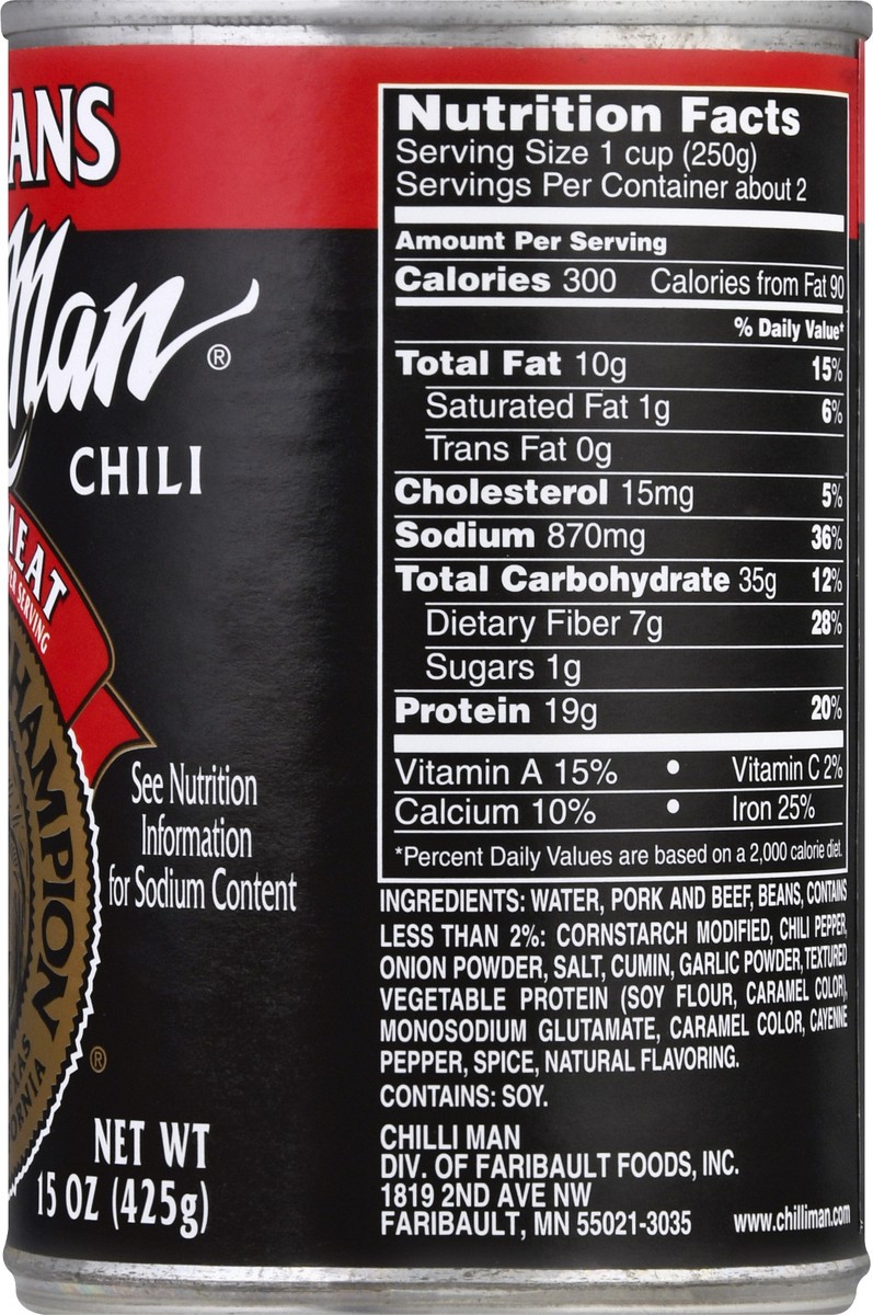 slide 12 of 13, Chilli Man Lean Meat Chili with Beans - 15 oz, 15 oz