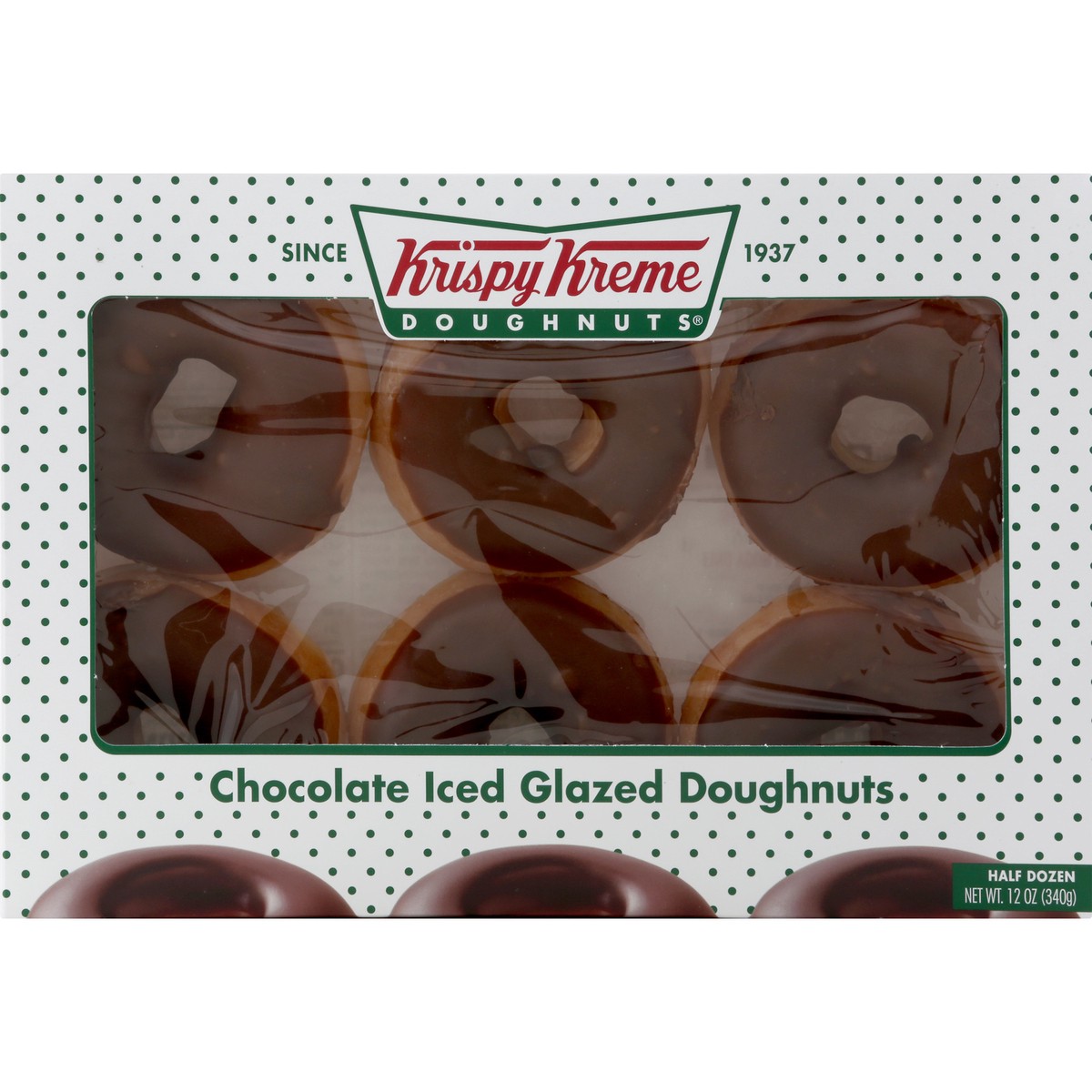 slide 9 of 13, Krispy Kreme Choc Icing Doughnut 6Pk, 11.05 oz