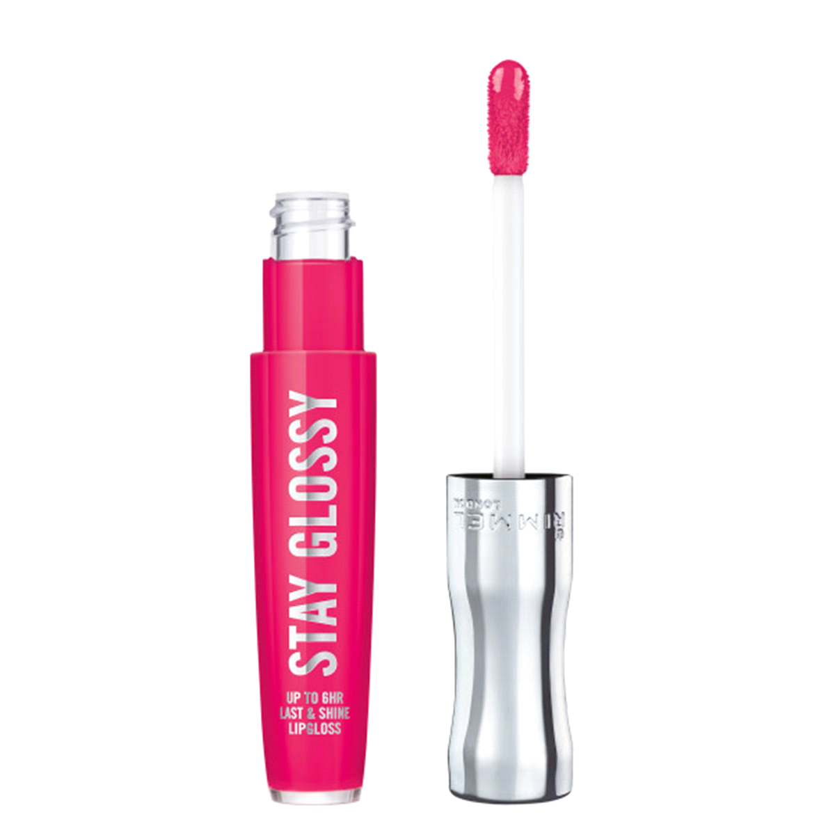 slide 1 of 5, Rimmel London Rimmel Stay Glossy Lip Gloss The Future is Pink, 0.18 fl oz