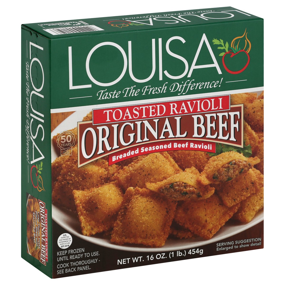 slide 10 of 10, Louisa Toasted Beef Ravioli, 16 oz