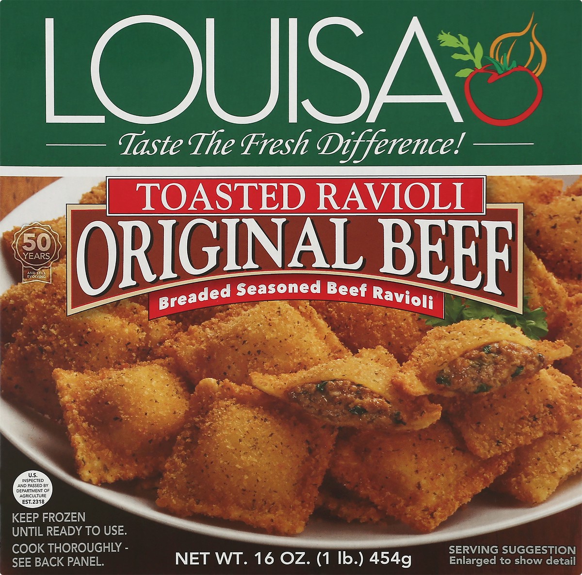 slide 9 of 10, Louisa Original Beef Toasted Ravioli 16 oz Box, 16 oz