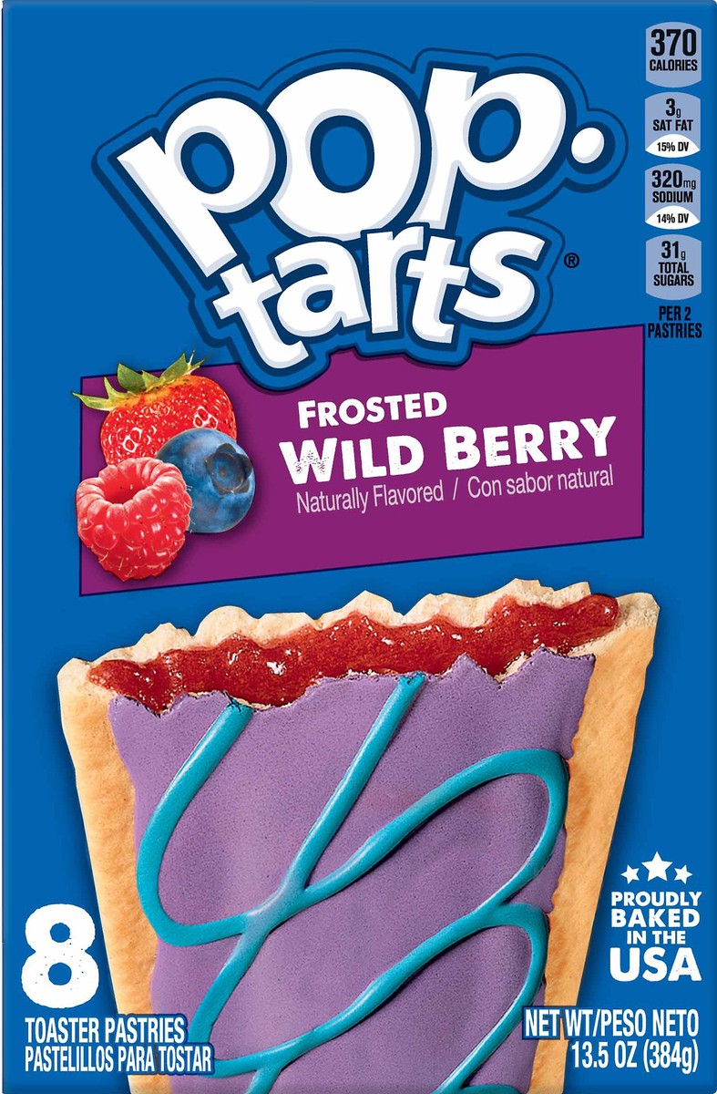 slide 1 of 5, Pop-Tarts Toaster Pastries, Breakfast Foods, Kids Snacks, Frosted Wild Berry, , 8 Pop-Tarts - 13.5 oz, 8 ct