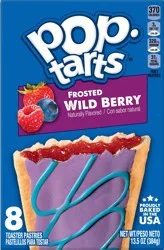 Pop-Tarts Toaster Pastries, Breakfast Foods, Kids Snacks, Frosted Wild Berry, , 8 Pop-Tarts - 13.5 oz