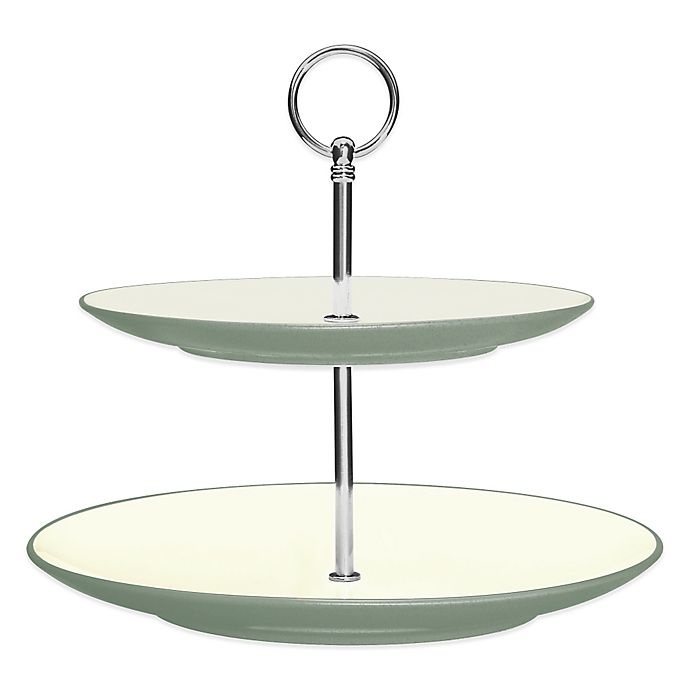 slide 1 of 1, Noritake Colorwave 2-Tier Hostess Tray - Green, 1 ct