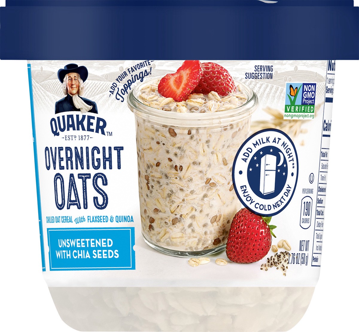 slide 5 of 8, Quaker Overnight Oats, 1.76 ct