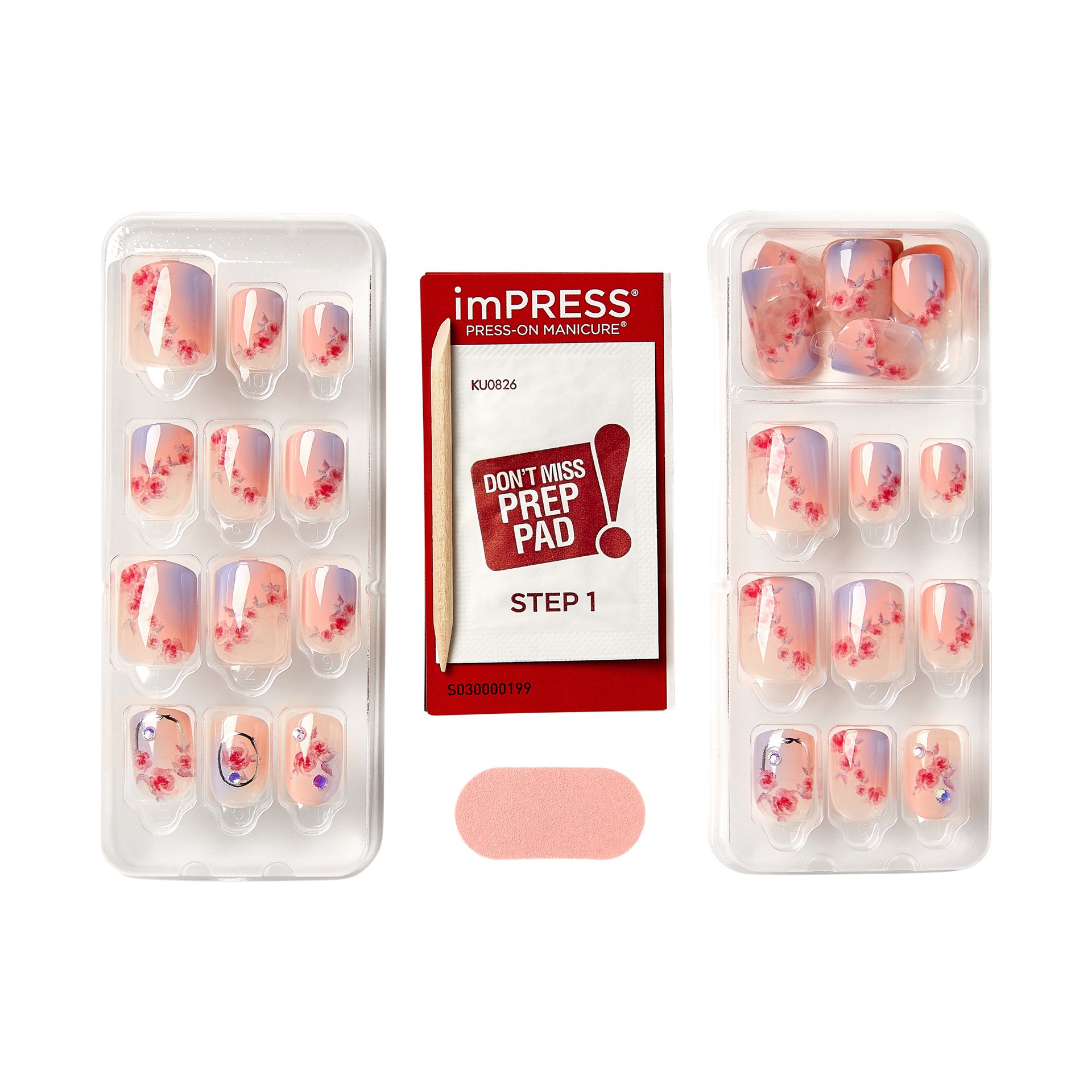 slide 4 of 5, imPRESS LoveShackFancy x imPRESS Press-On Manicure Limited Edition Short Square, Pink, 30 Pieces, 1 ct