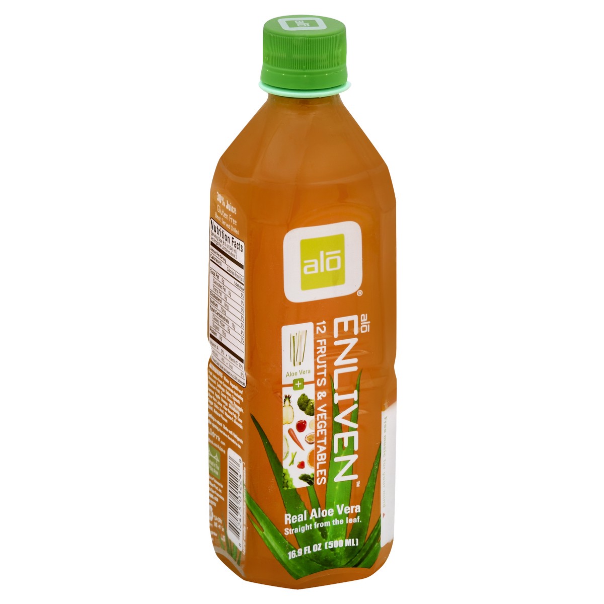 slide 4 of 4, alo Beverage Aloe Enliven Fruit And Vegetable, 16.9 oz