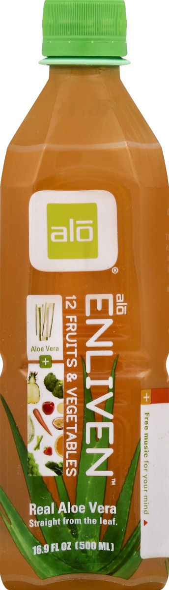 slide 1 of 4, alo Beverage Aloe Enliven Fruit And Vegetable, 16.9 oz