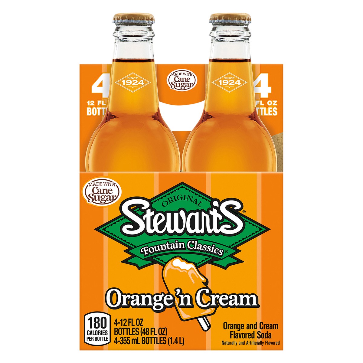 slide 1 of 3, Stewart's Orange'n Cream Soda Bottles, 48 fl oz