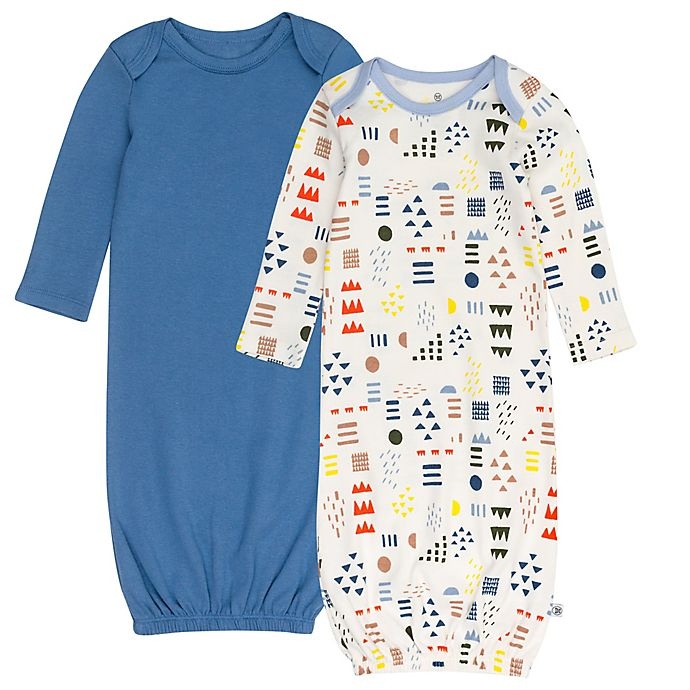 slide 1 of 3, The Honest Company Organic Cotton Sleeper Gowns, 2 ct